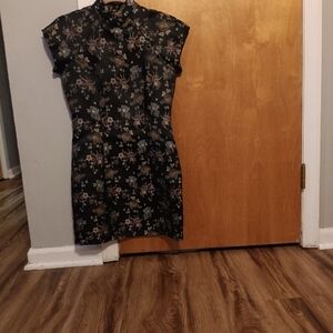 Floral Black Dress
